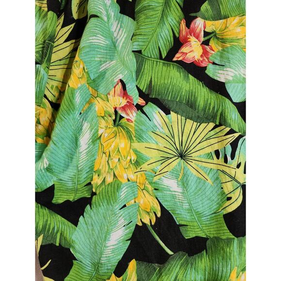 Nicole Miller Wide Leg Pants Womens Size Medium Green Tropical Floral Cropped - Picture 4 of 12